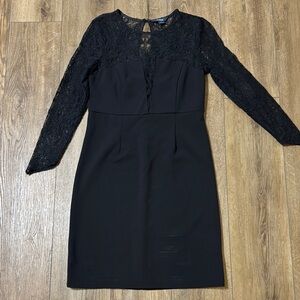 Elegant v-neck Black‎ Lace Dress